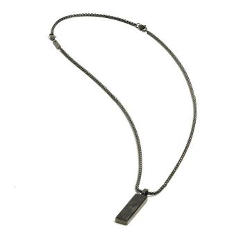 Schwarze Halskette aus Edelstahl mit geschmiedetem Karbon-Finish - Galli Black